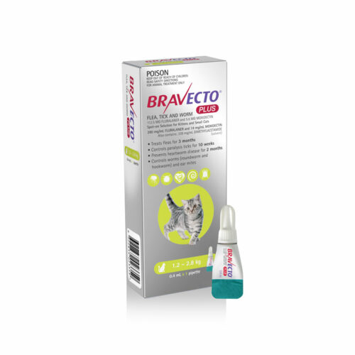 Bravecto Plus Green Spot-On for Kittens and Small Cats