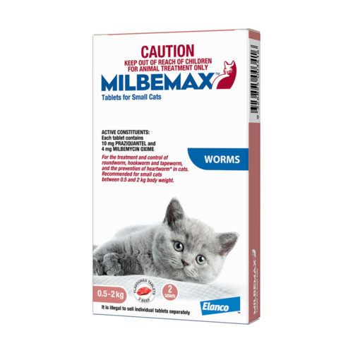 Milbemax Allwormer Tablets for Cats (0.5-2kg) - 2 Pack