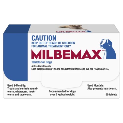 Milbemax Allwormer Tablets for Dogs (5-25kg) - 50 Pack