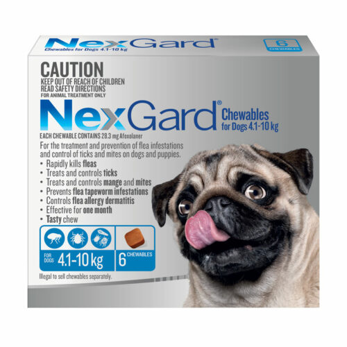 NexGard Blue Chews for Medium Dogs (4.1-10kg) - 6 Pack