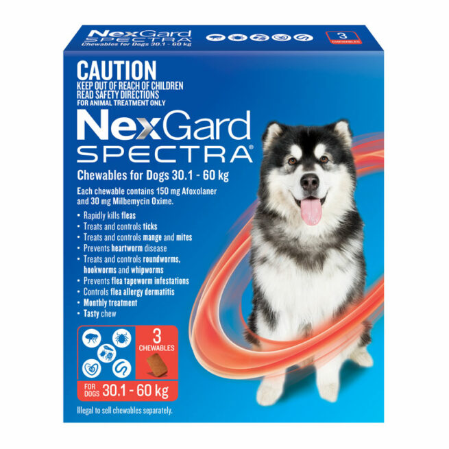 NexGard Spectra Red for Very Large Dogs (30.1-60kg) - 6 Pack