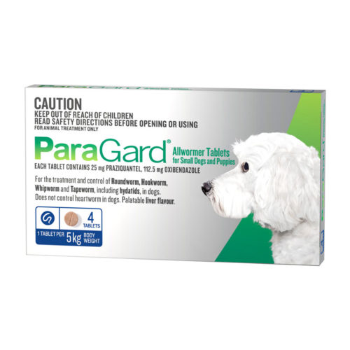 ParaGard Allwormer Tablets for Small Dogs & Puppies  - 4 Pack
