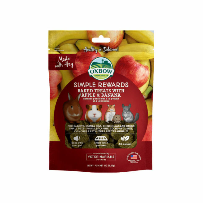 Oxbow Simple Rewards Baked Treats with Apple and Banana 85g